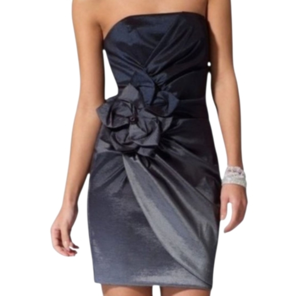 London Times flower bodycon little black dress Party Cocktail Formal Small New